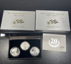 2006 American Silver Eagle 20th Anniversary Set 3 Coins BU, Proof, Reverse Proof