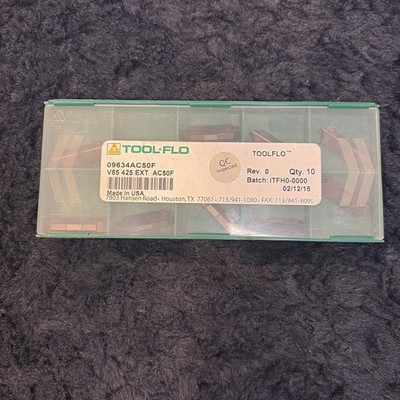 (10pc) Tool Flo Carbide Cutting Inserts V85 425 EXT AC50F