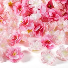 WILLBOND 300 Pieces Cherry Blossom Heads Artificial Fake Silk Cloth Petals Mi...