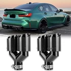 2.5" in 4" Out Dual Exhaust Tips Carbon Fiber For 4 Series G22 M440i 420i 430i