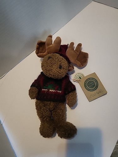 Boyds Bear Myron Von Hindonmoose Plush Moose Tree Sweater Bell Hat & Tag - Picture 11 of 12
