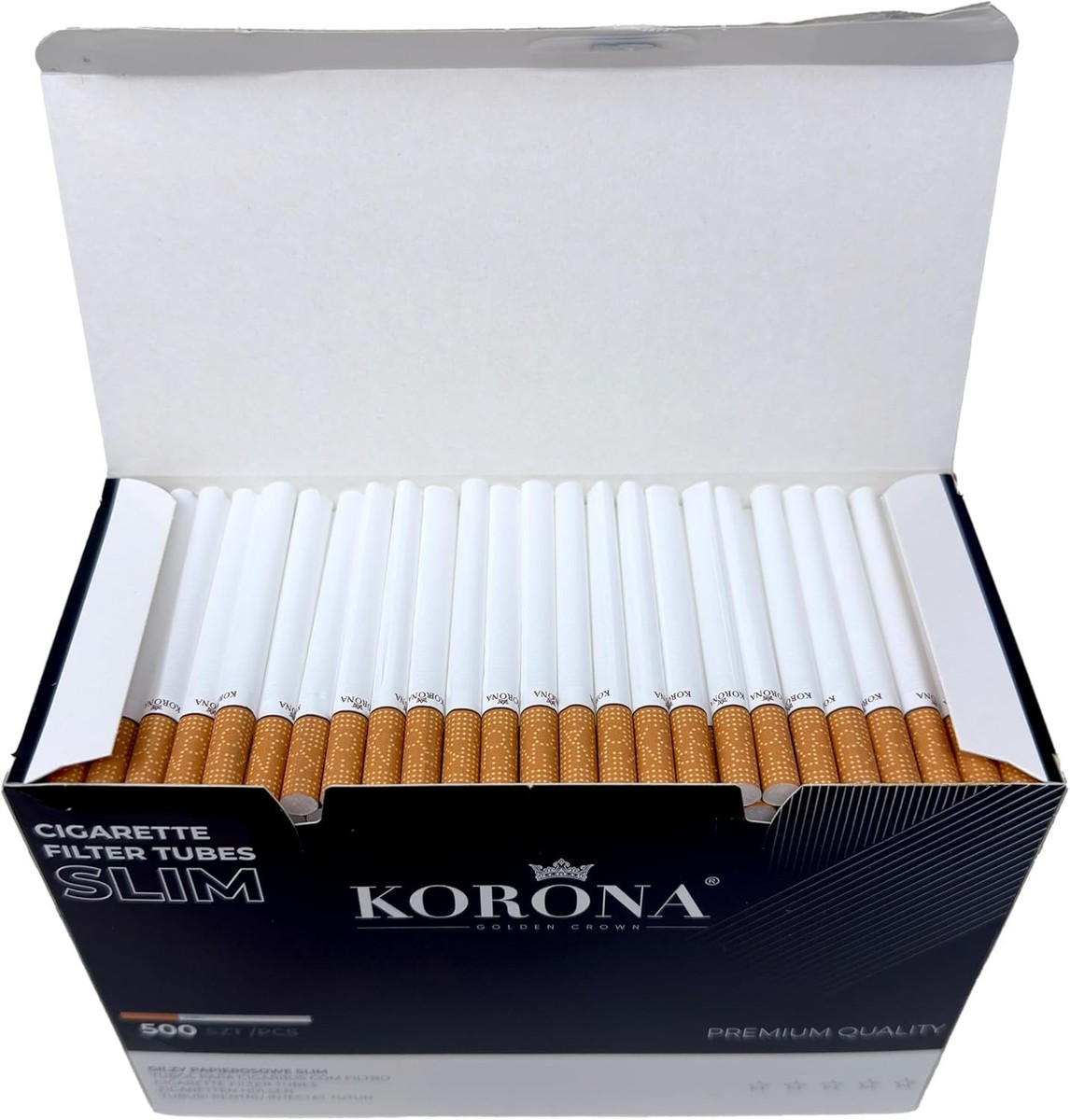 Korona SLIM Cigarette Filter Tubes 6,8 mm diameter - 1000 Tubes,White | eBay