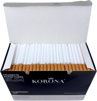 diameter of cigarette Korona SLIM Cigarette Filter Tubes 6,8 mm diameter - 1000 Tubes,White