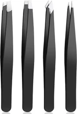 Tweezer Set For Man Women,Precision Tweezers Facial Hair Eyebrow Black 