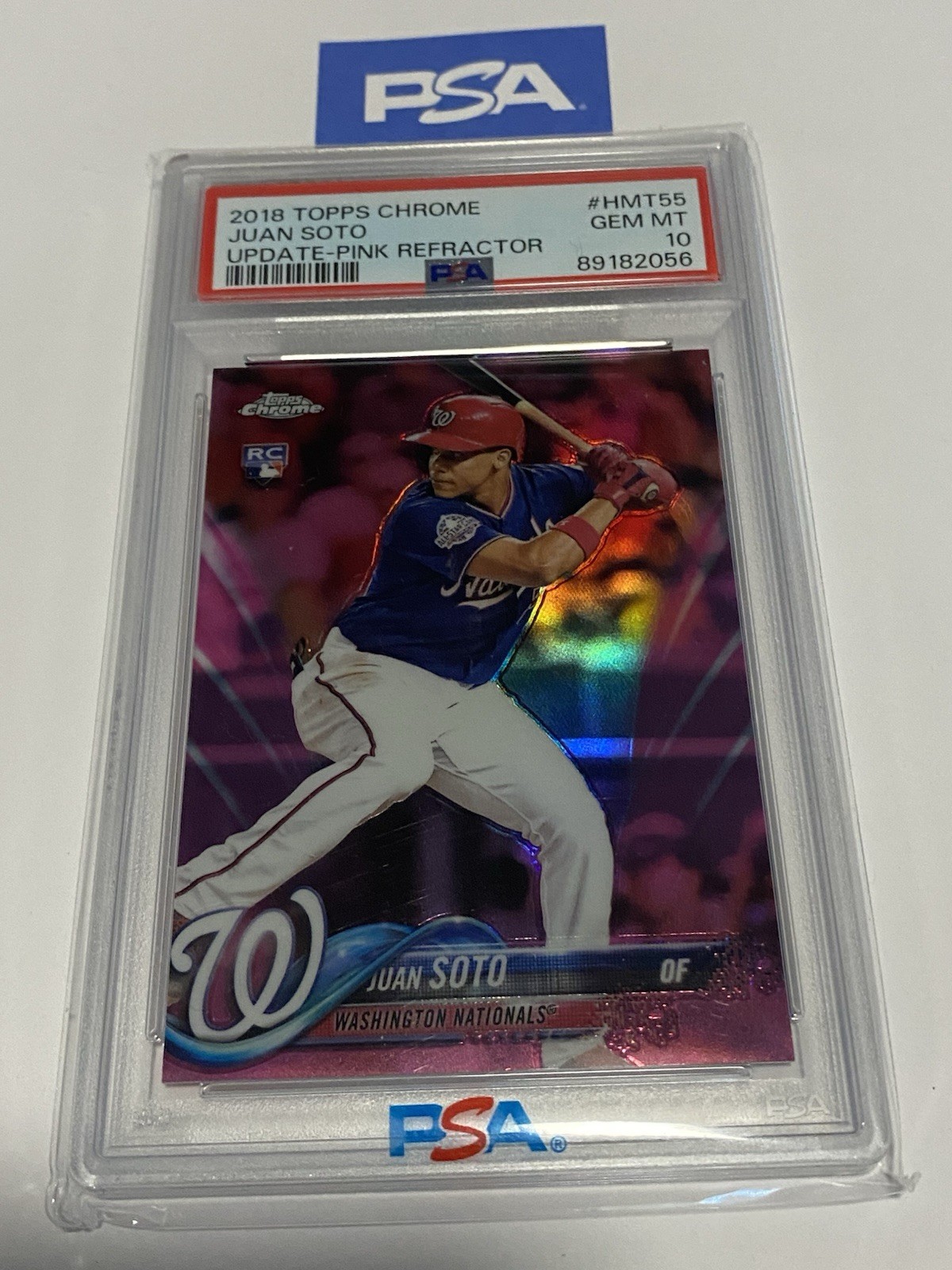 Juan Soto 2018 Topps Chrome Update Pink Refractor (RC) #HMT55 PSA 10 GEM MT