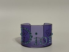 Vtg Christian Dior by John Galliano Purple Lucite Crystal Cuff