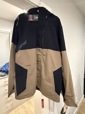 Volcom Gore-Tex Ski Jacket XL Chestnut Brown Black Hooded Waterproof Pockets