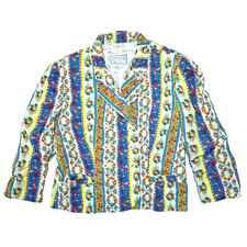 Vintage Versus Gianni Versace Floral Blazer Jacket M/L 90s Lion Button Plisse