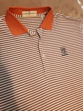 TPC Scottsdale mens polo shirt golf XL Orange White stripe cotton