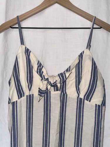 Roxy Sweetest Step Bayside Striped Midi Dress Womens Size XL Summer Linen - Picture 2 of 13