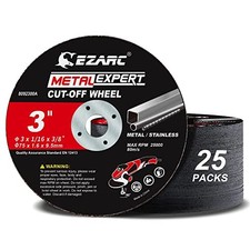 Cut Off Wheels 25 Pack, 3 x 1/16 x 3/8 Cutting Wheel, Metal Stainless