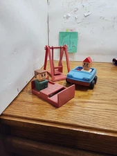 Vintage Playschool  Square People  Swing Car Picnic Table