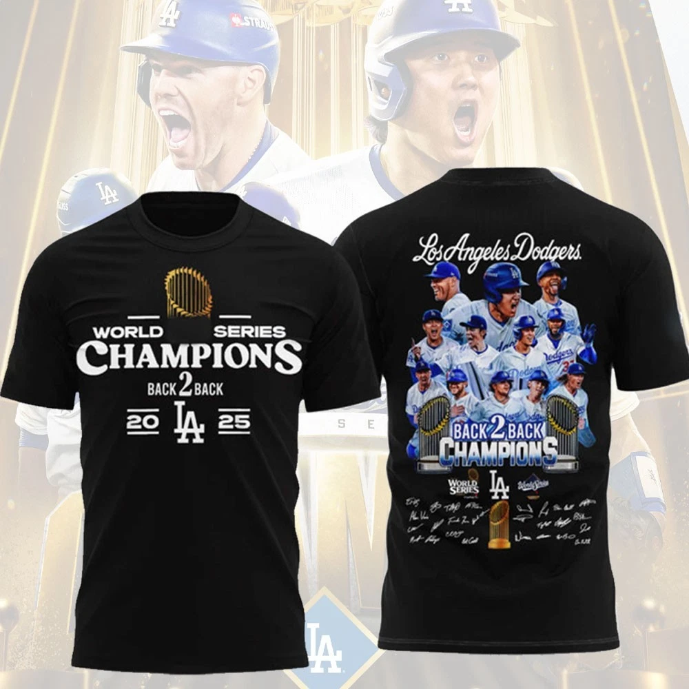 Los Angeles Dodgers Back 2 Back Champions 2025 World Series Signatures