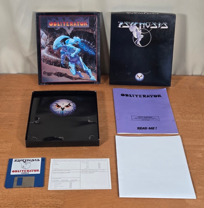 Obliterator Psygnosos Amiga Big Box Game Complete CIB Poster 1988 Space Sci Fi