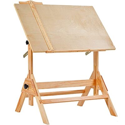 MEEDEN Cavalletto Da Tavolo Per Bambini In Legno Di Faggio | Con 3 Rotoli Di Carta 30,5x2000 Cm | Taglio Sicuro Senza Coltelli | Portatile E Creativo