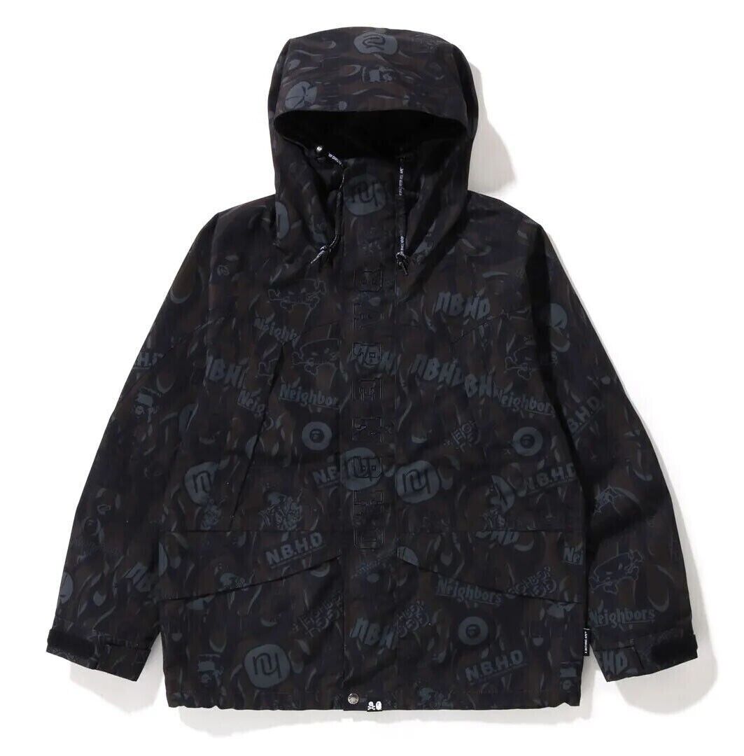 Bape x NEIGHBORHOOD Snowboard Jacket Black 1J23-140-901 Size Bape x NEIGHBORHOOD Snowboard Jacket Black 1J23-140-901 Size