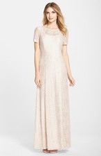 Alex Evenings Embroidered Mesh A-Line Gown  size 16 