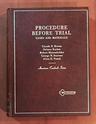 Procedure Before Trial: Cases And Materials (American Casebook Series, 1968)