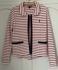 Jack Murphy Red Stripe Collared Jersey Jacket Uk 10 Bnwot