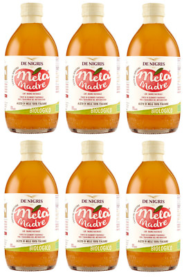6x De Nigris Mela Madre Aceto di Mele,Bio-Apfelessig,Italienische Äpfel,500ml