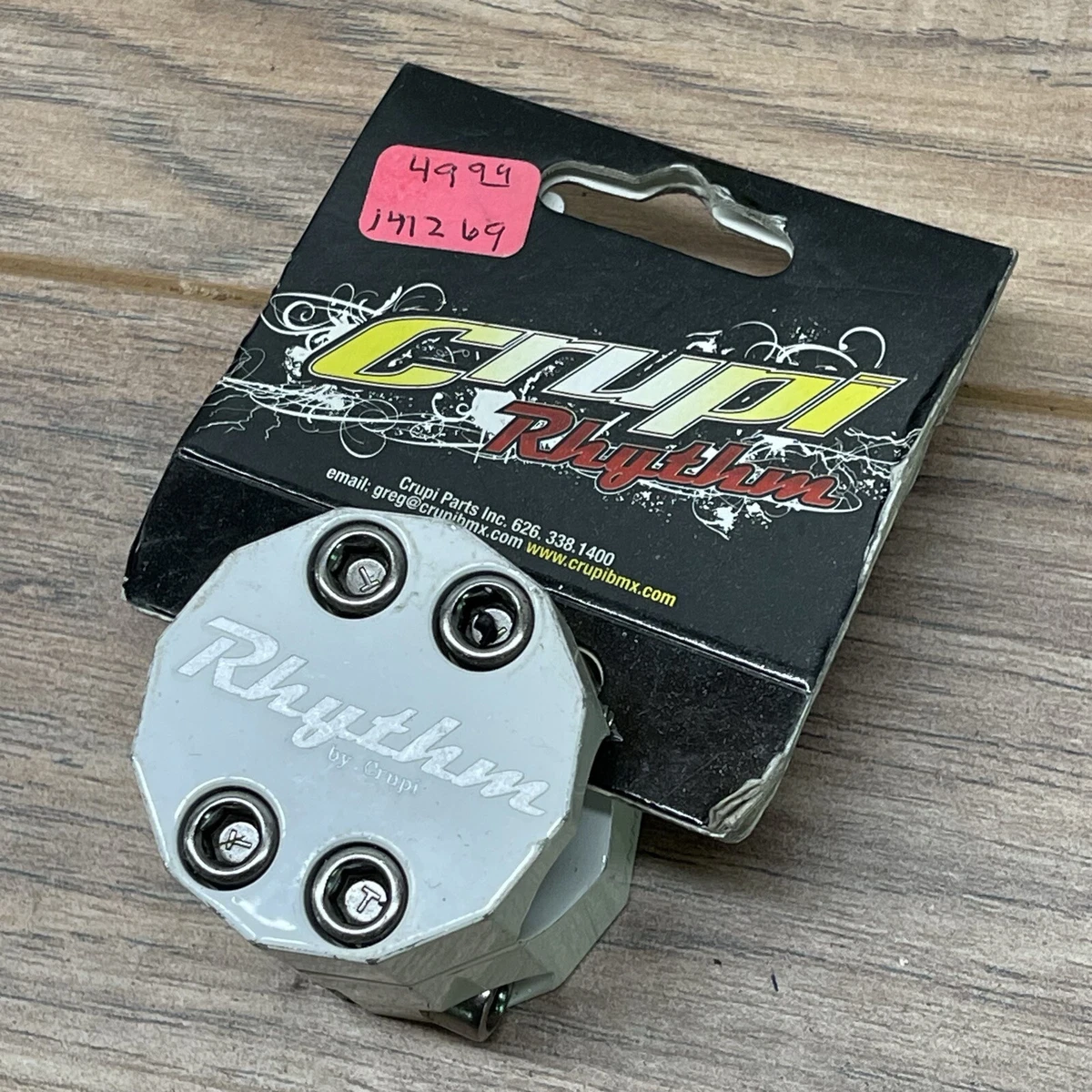 NOS Crupi Rhythm 0 Degree BMX Stem 4 Bolt 1 inch Threadless 22.2 White