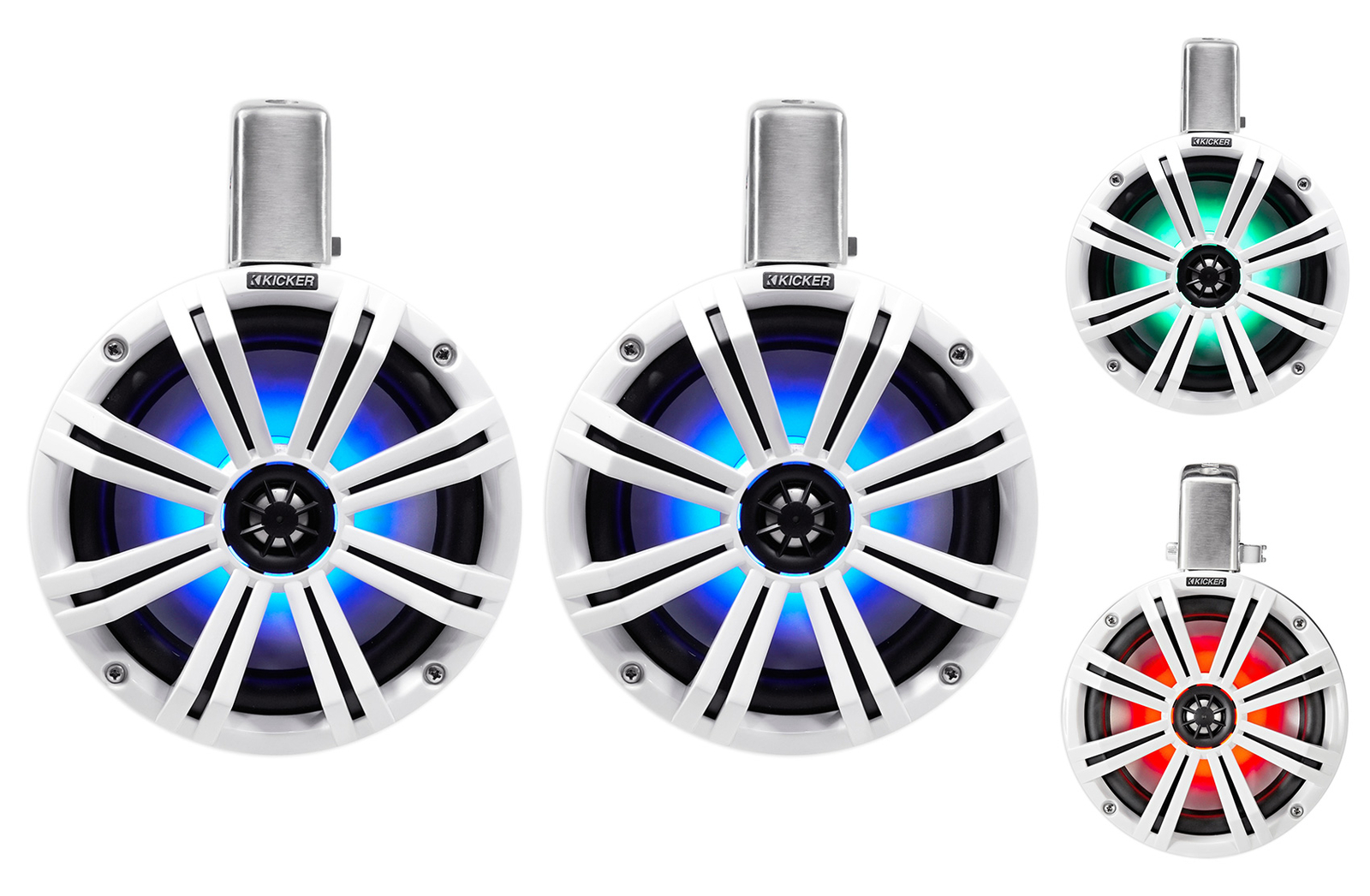 Пара динамиков KICKER 45KMTC8W 8 600 Вт для морских вейкбордов 2-канальный усилитель