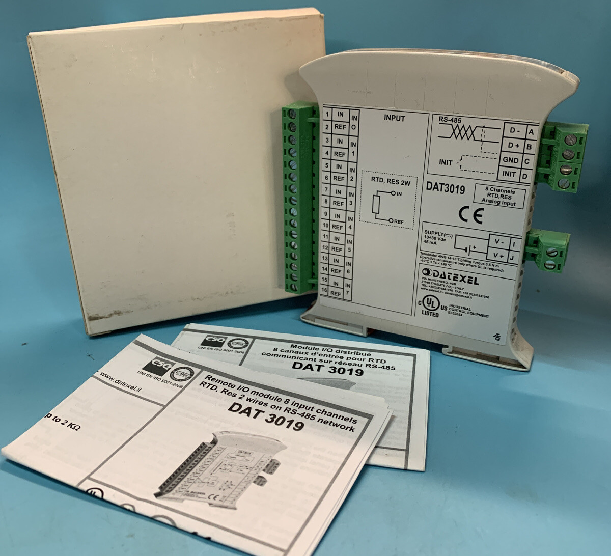 DATEXEL DAT 3019 ANALOG INPUT MODULE 8 CHANNEL 2 WIRE RTD