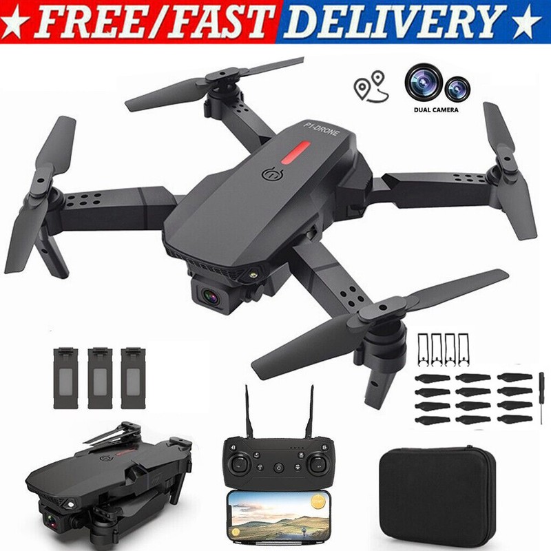 New RC Drone With 4K HD Dual Camera WiFi FPV Foldable Quadcopter +3 Battery