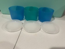 Plastic Round Containers With Seals Set of 3