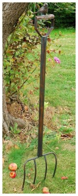 Vogel auf Gartengabel Garten Ornament Skulptur - Gusseisen (127 cm hoch)