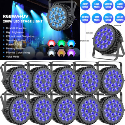 270W 18LED RGBWA UV PAR Lights Stage Lighting DMX DJ Disco Party Club Show Light