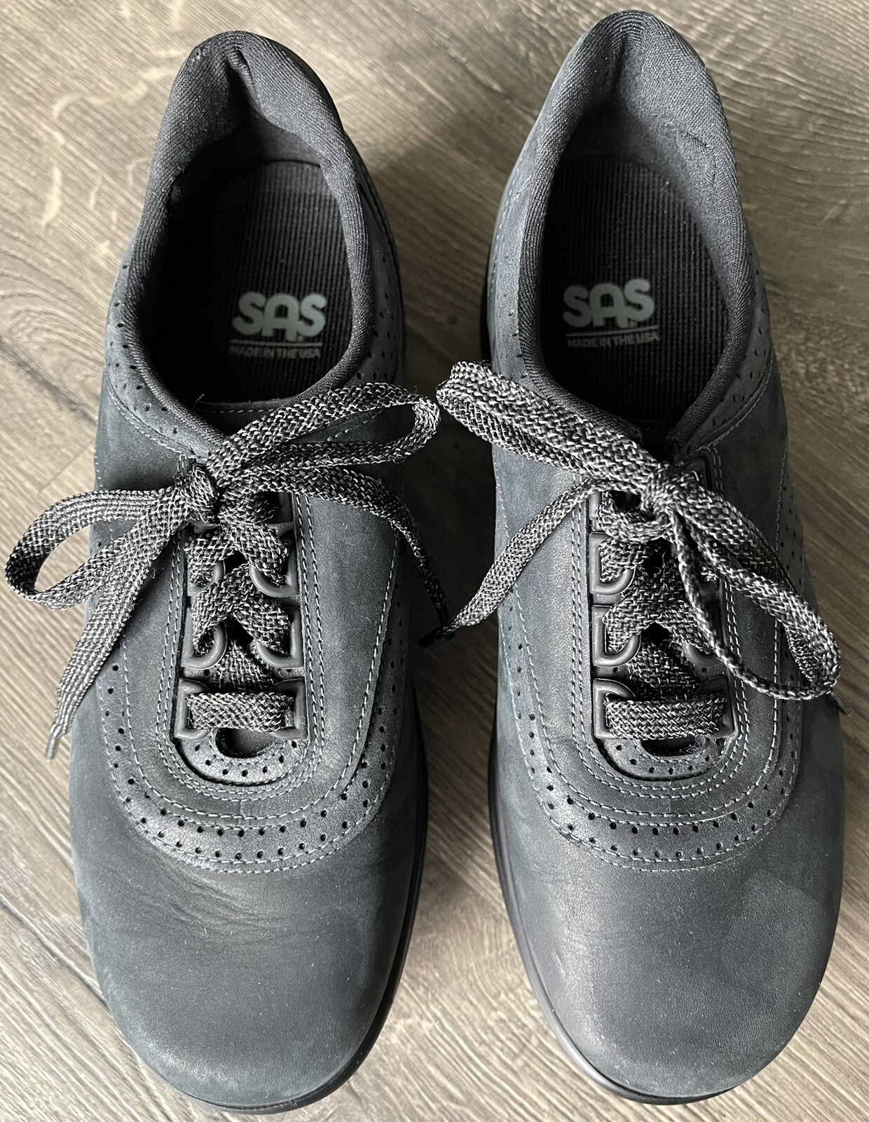 SAS Walking Shoes Walk Easy Lace Up Women’s 7.5 Comfortable Slate Gray Black-image