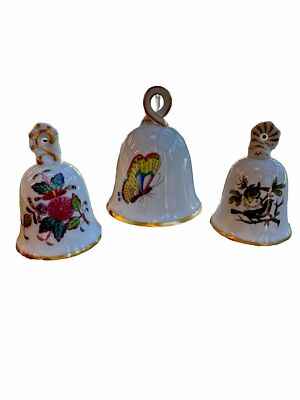 Herend Bells Set of 3 to include the Queen Victoria with 2 other mini bells