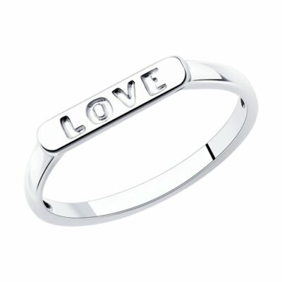 Damen Ring 925 Sterling Silber Rhodiniert LOVE Gr. 50 Sokolov 0336