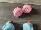 lot of 4 ducklings 2 pink 2 blue NWOTs rubber duckies bathtime — photo 10