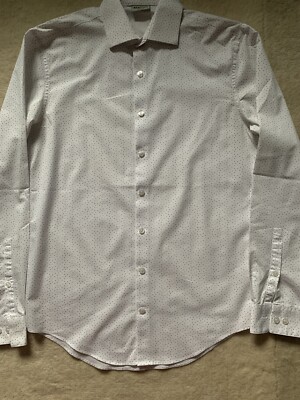 Kenneth Cole Reaction Men's Slim Fit Long Sleeves Stretch Dress Shirt  White blu | eBay