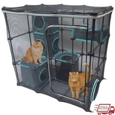 Outdoor Cat Catio Mega Kit Durable Mesh Playset Multiple Pets Expandable Fun New