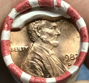 1982 P LARGE DATE COPPER LINCOLN CENT OBW ROLL PENNY BU SUPER NICE COINS!