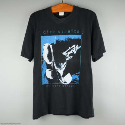 1991 Dire Straits t-shirt On Every Street tour, rock band shirt, reprinted