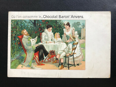 AK Litho (755) Werbung für Baron Chocolat Schokolade Frühstück Familie um 1914