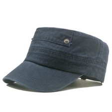 Men Wash Army Hat Short Brim Flat Top Adjustable Baseball Cap Fishing Sports Hat