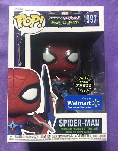 Funko Pop! Marvel #997 Mech Strike Monster Hunters Glow Spider-Man CHASE