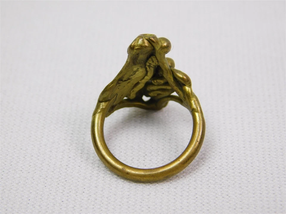 Anillo Brutalista Modernista Vintage Latón o Bronce Talla 5.5 Foto 4 de 4