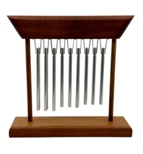 Vintage TEAK Meditation JW STANNARD Tranquility WIND CHIME Instrument MCM Table