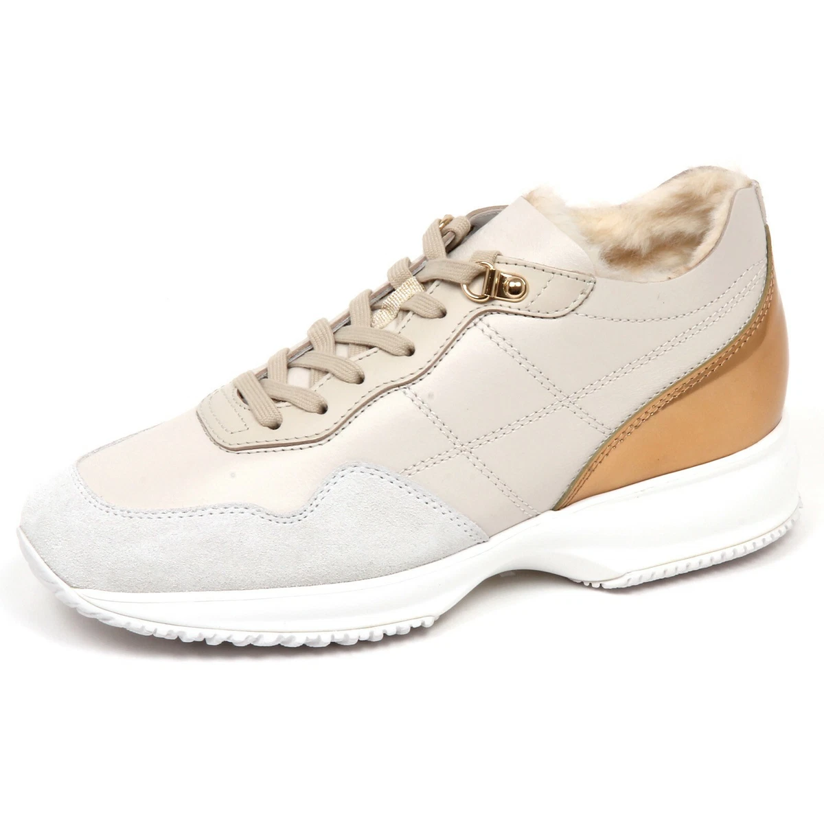 E4810 sneaker donna ivory HOGAN INTERACTIVE scarpe interno ecopelo
