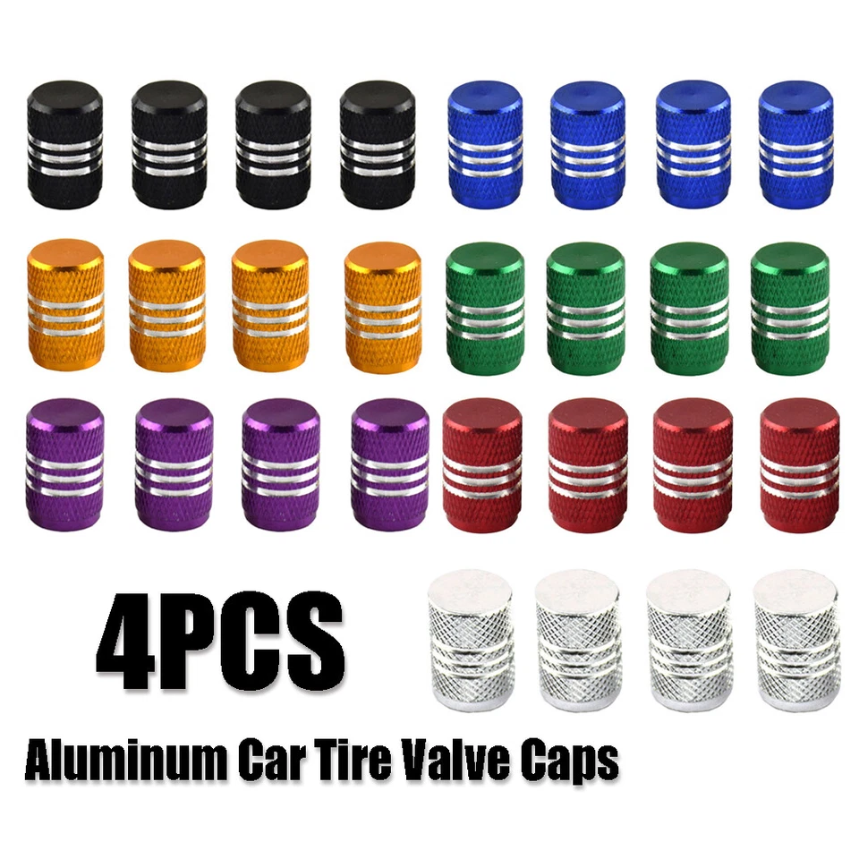 4pcs Aluminum Car Tire Valve Caps Tyre Valve Stem Air Dust Wheel Rim Caps Cover - Image 2 of 4