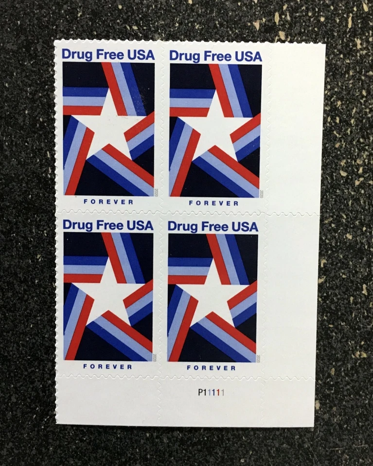 2020USA #5542 Forever Drug Free - Plate Block of 4 mint - Image 2 of 4