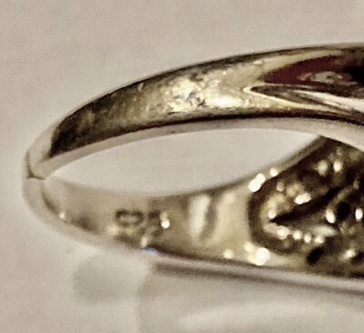Bague Ancienne En Argent 925 Avec Perle Fantaisie - Poinçonné - Occasion