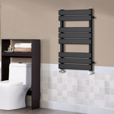 800x600 mm Flat Panel Heated Towel Rails Bathroom Rad Radiator Black