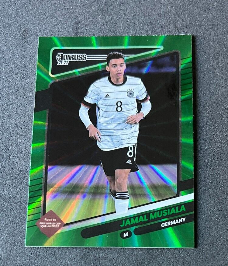 JAMAL MUSIALA ~ 2021-22 Donruss #74 Green Reflector Laser ~ Germany FIFA SOCCER